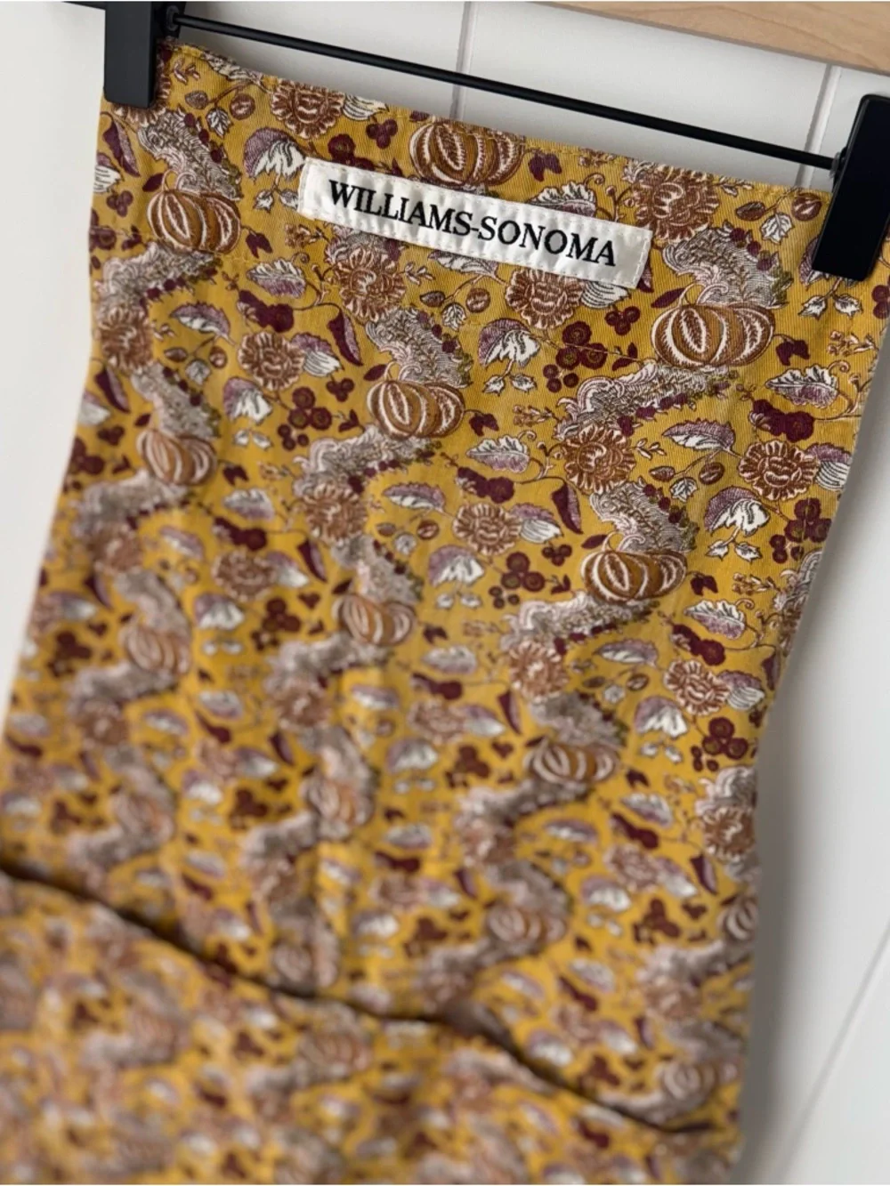 Williams Sonoma Yellow Floral Pumpkin Fall Autumn Cotton Adult Apron‎